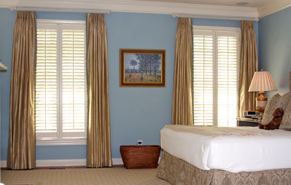 Plantation Shutters With Drapes
